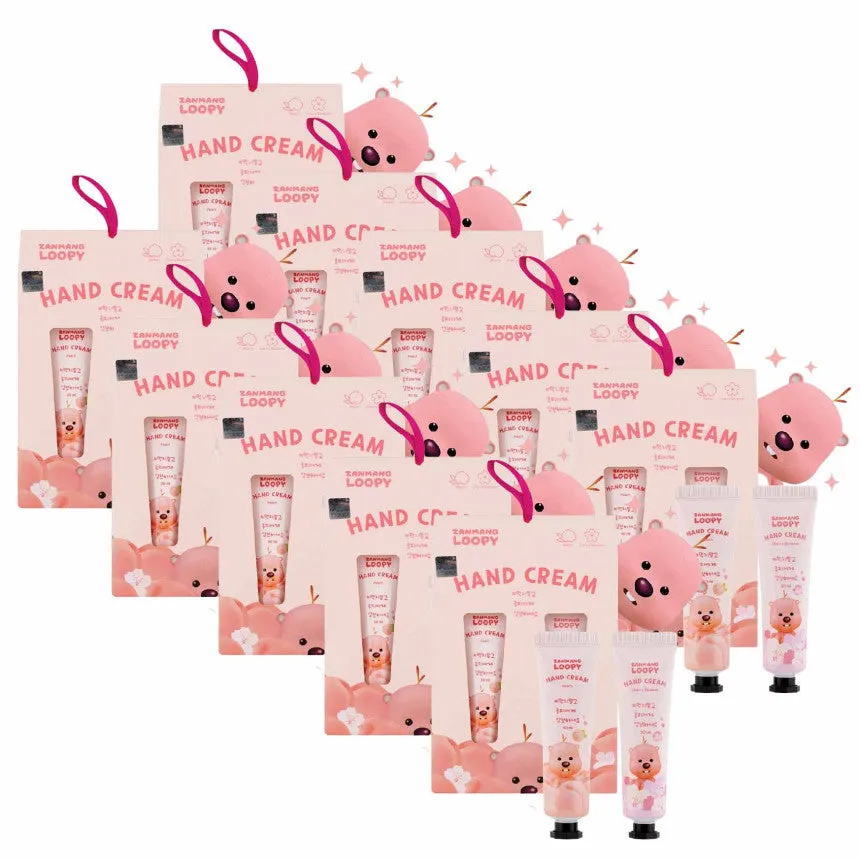 10 SET Zanmang Loopy Character Hand Creams Cute Small Gifts 30ml 2 pieces Peach Cherry Blossom Scent