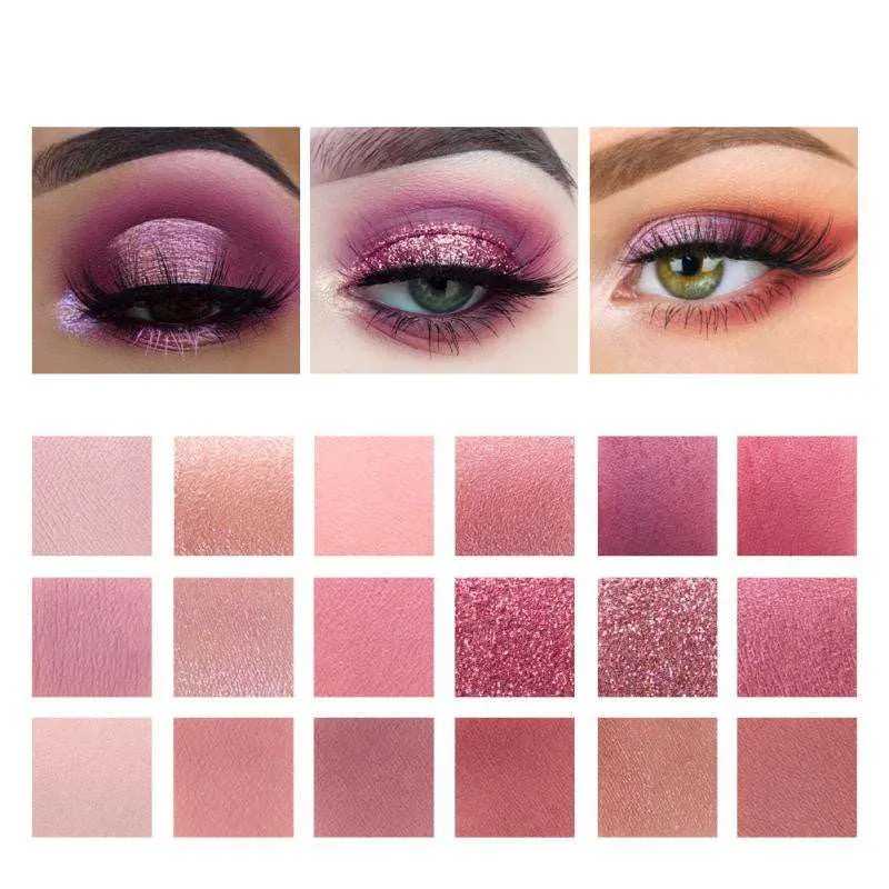 18 Colors Nude Shimmer Matte Eyeshadow Palette Makeup Natural Color Pigmentation Eyeshadow Powder Long Lasting Eyeshadow