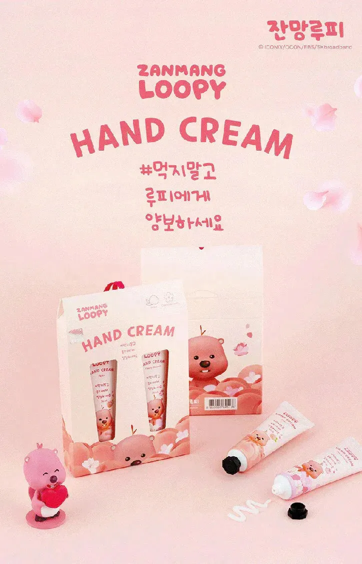 20 SET Zanmang Loopy Character Hand Creams Cute Small Gifts 30ml 2 pieces Peach Cherry Blossom Scent