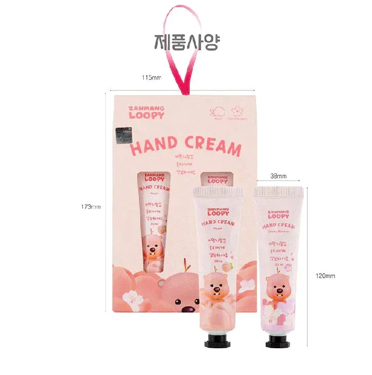 30 SET Zanmang Loopy Character Hand Creams Cute Small Gifts 30ml 2 pieces Peach Cherry Blossom Scent