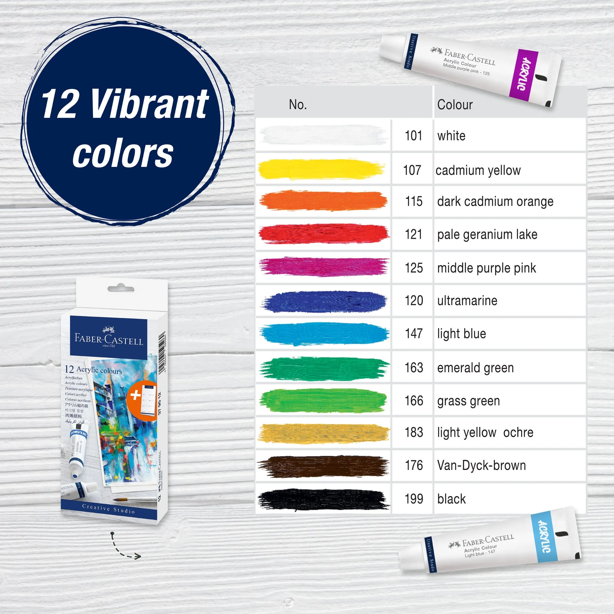 Acrylic Paints, Set of 12 - #379212