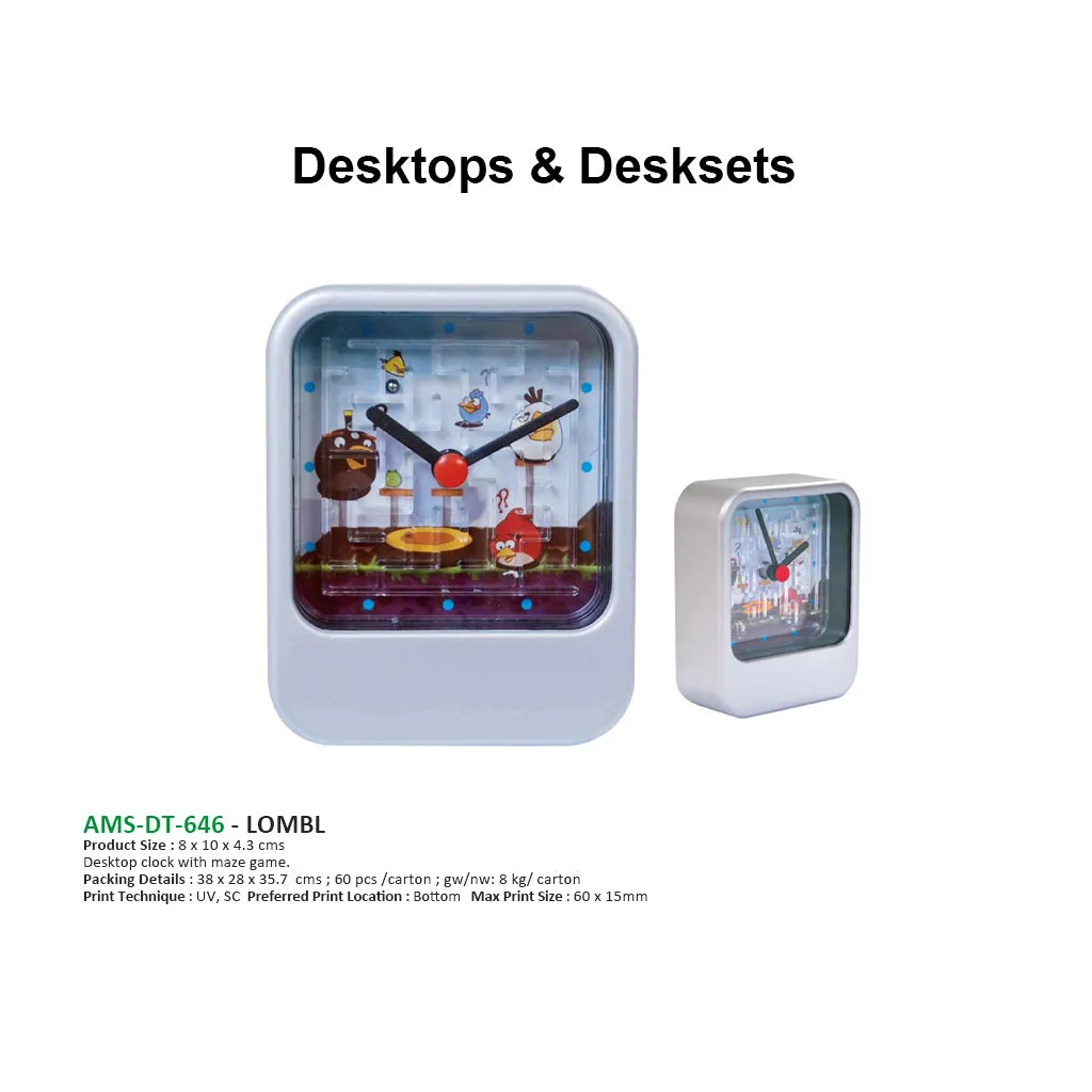 AMS - DT 646 LOMBL Desktop Clock with Maze Game