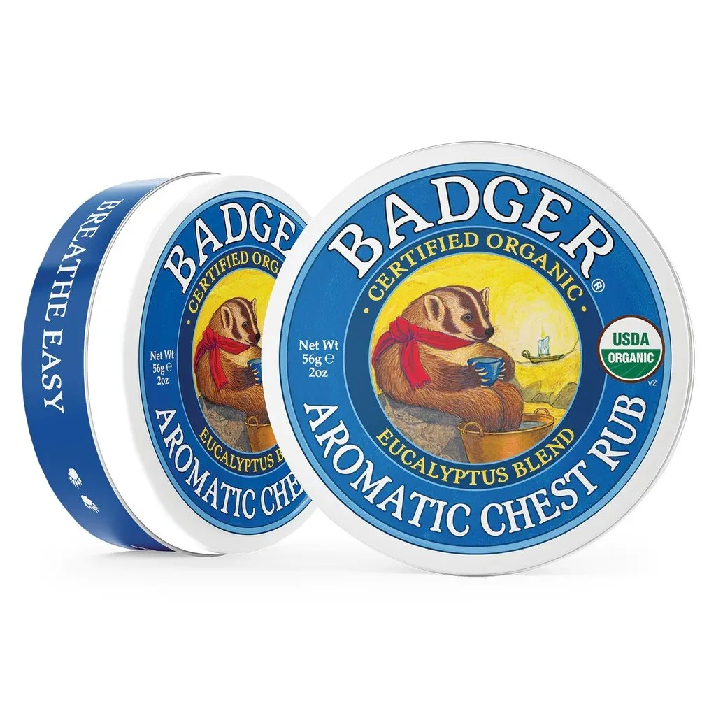 Badger Classic Balm Aromatic Chest Rub 2 oz Tin