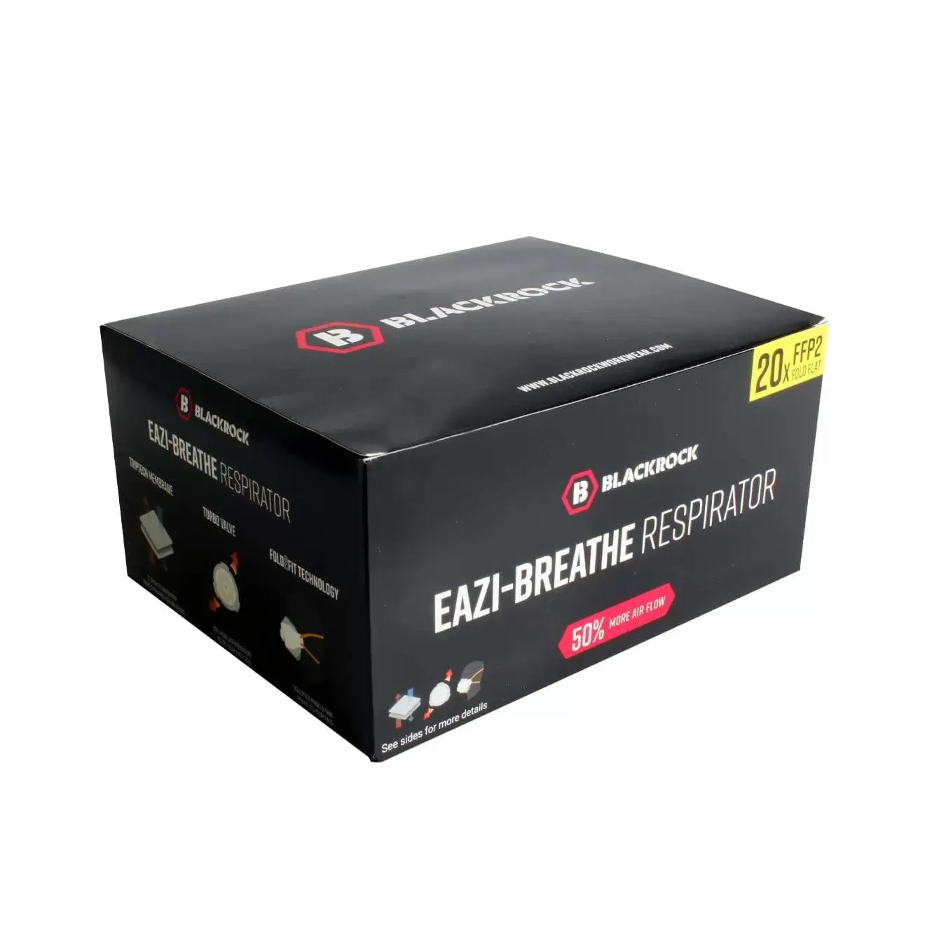 Blackrock Box of 20 Eazi-Breathe FFP2 Fold Flat Disposable Respirators