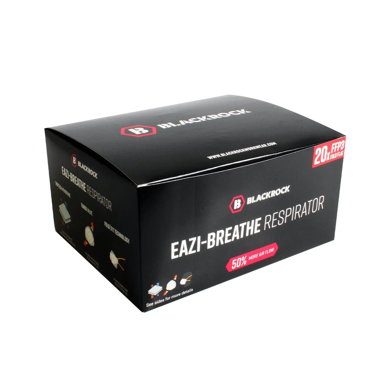 Blackrock Box of 20 Eazi-Breathe FFP3 Fold Flat Disposable Respirators