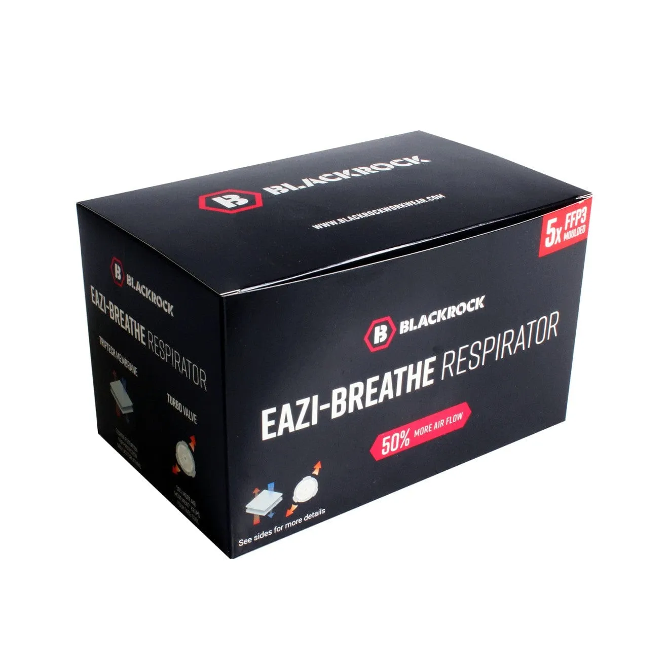 Blackrock Box of 5 Eazi-Breathe FFP3 Moulded Disposable Respirators