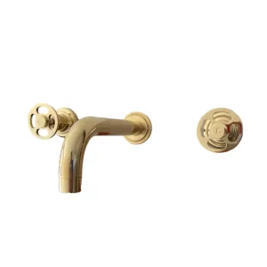 BT20 3 hole wall mounted basin taps "wheels"