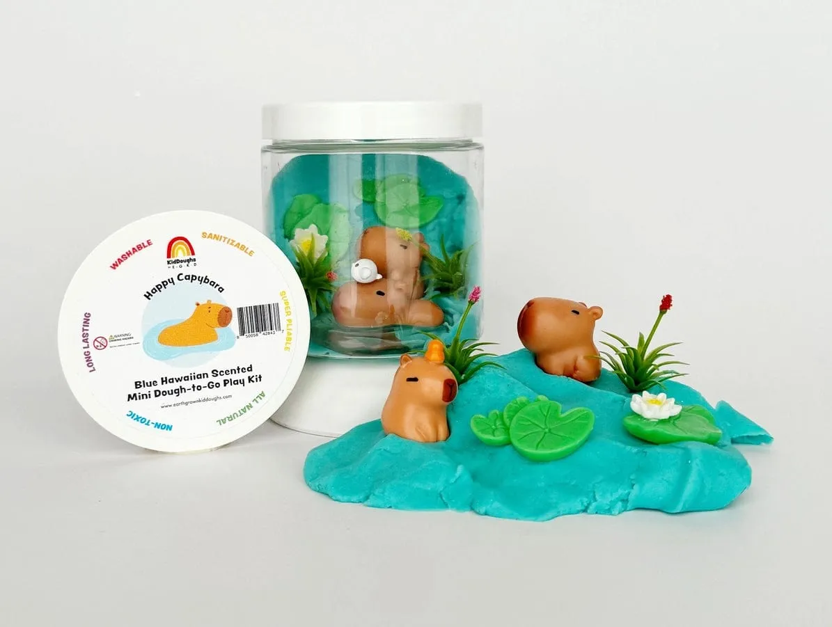 Capybara (Blue Hawaiian) Mini Dough-To-Go Play Kit