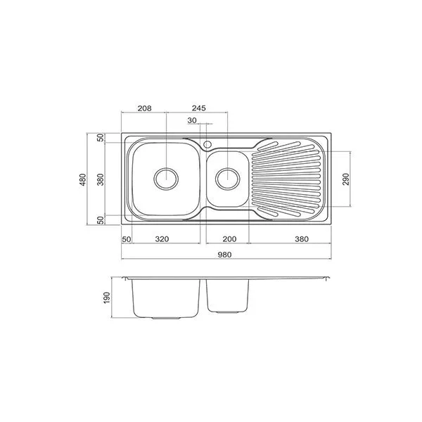 Clark Vital 1.5 End Bowl Kitchen Sink