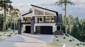 Compact 2-Bedroom Home Plan with Front Garage and Efficient Design