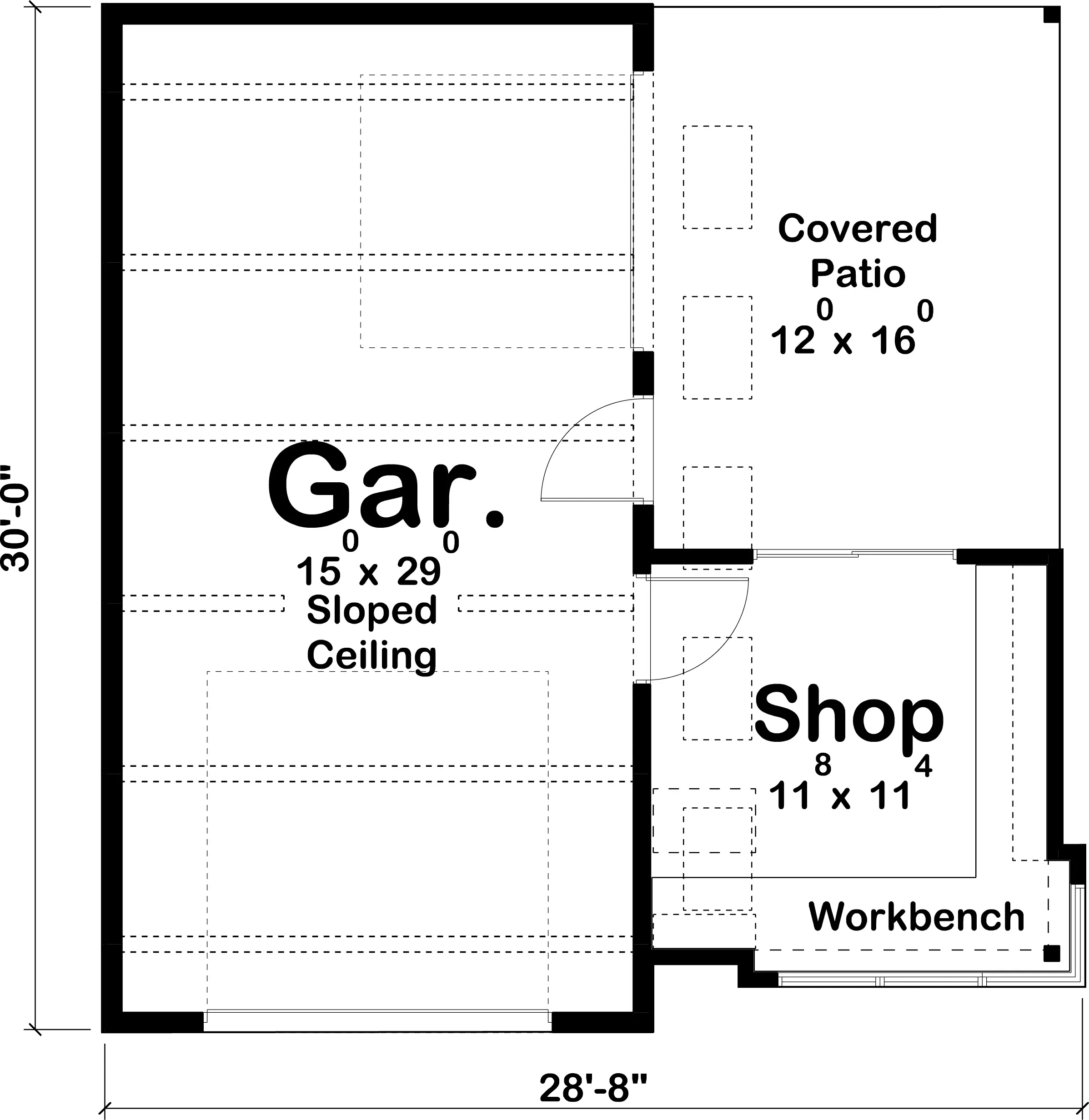 Compact Workshop Design with Garage Space