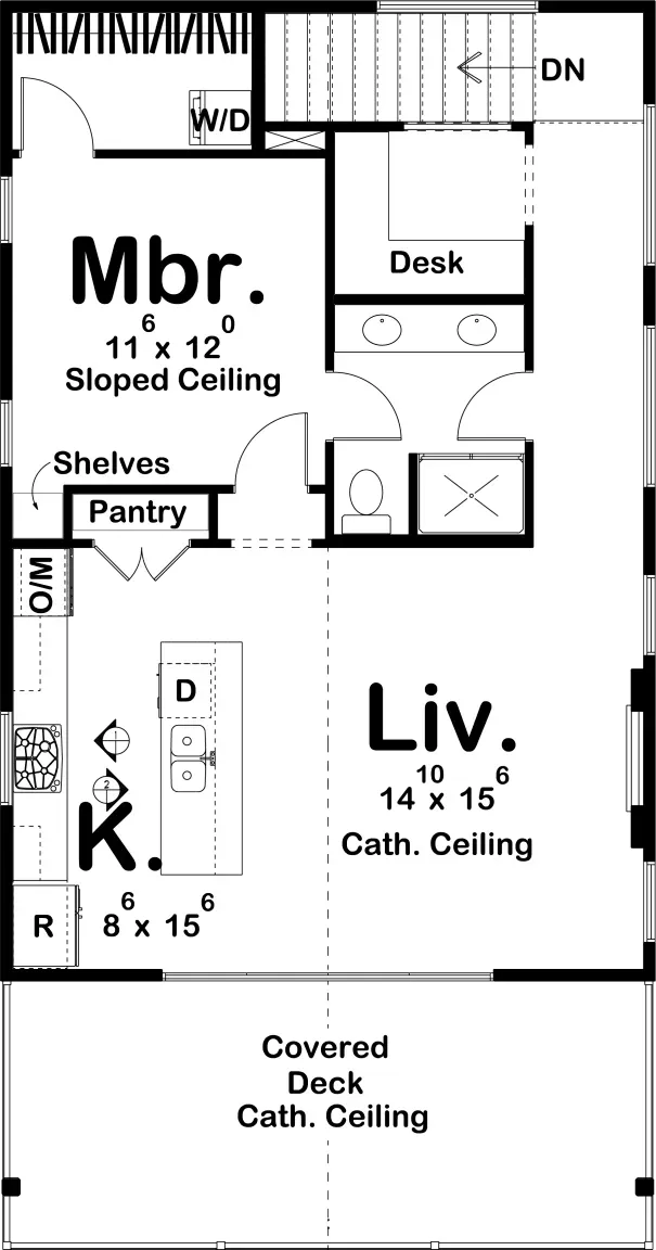 Cozy  1,030 sq ft garage apartment with workshop space, and modern layout.