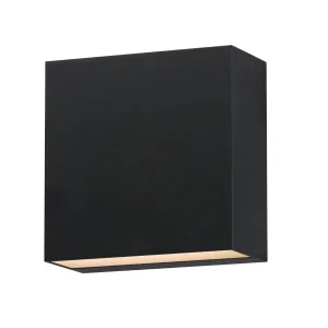 Cubed 6 in. 2 Lights LED Outdoor Wall Sconce Black Finish