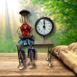 Doll Clock Decorative Figurines, Clock and Statues Set for Home Decor