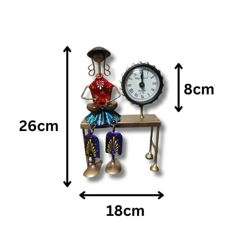 Doll Clock Decorative Figurines, Clock and Statues Set for Home Decor