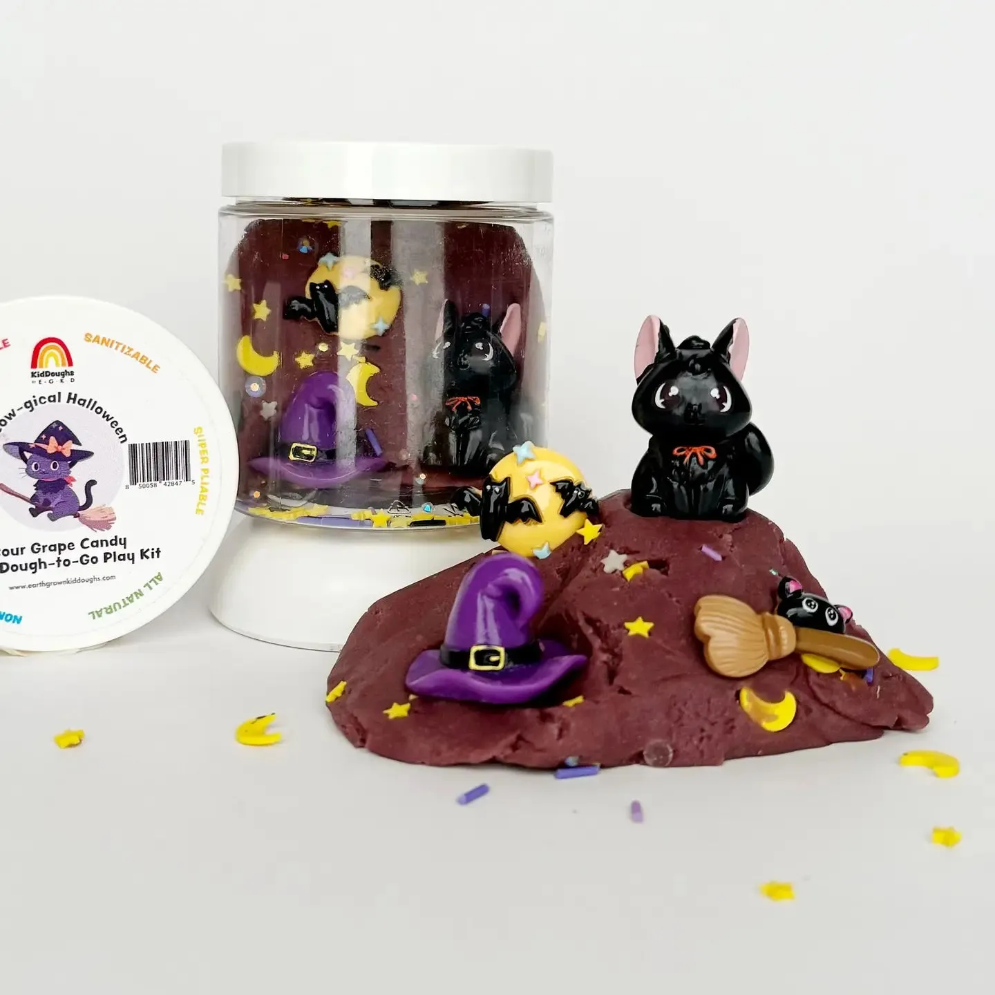 Earth Grown KidDough: Dough-to-Go Mewo-Gical Halloween Mini Play Kit