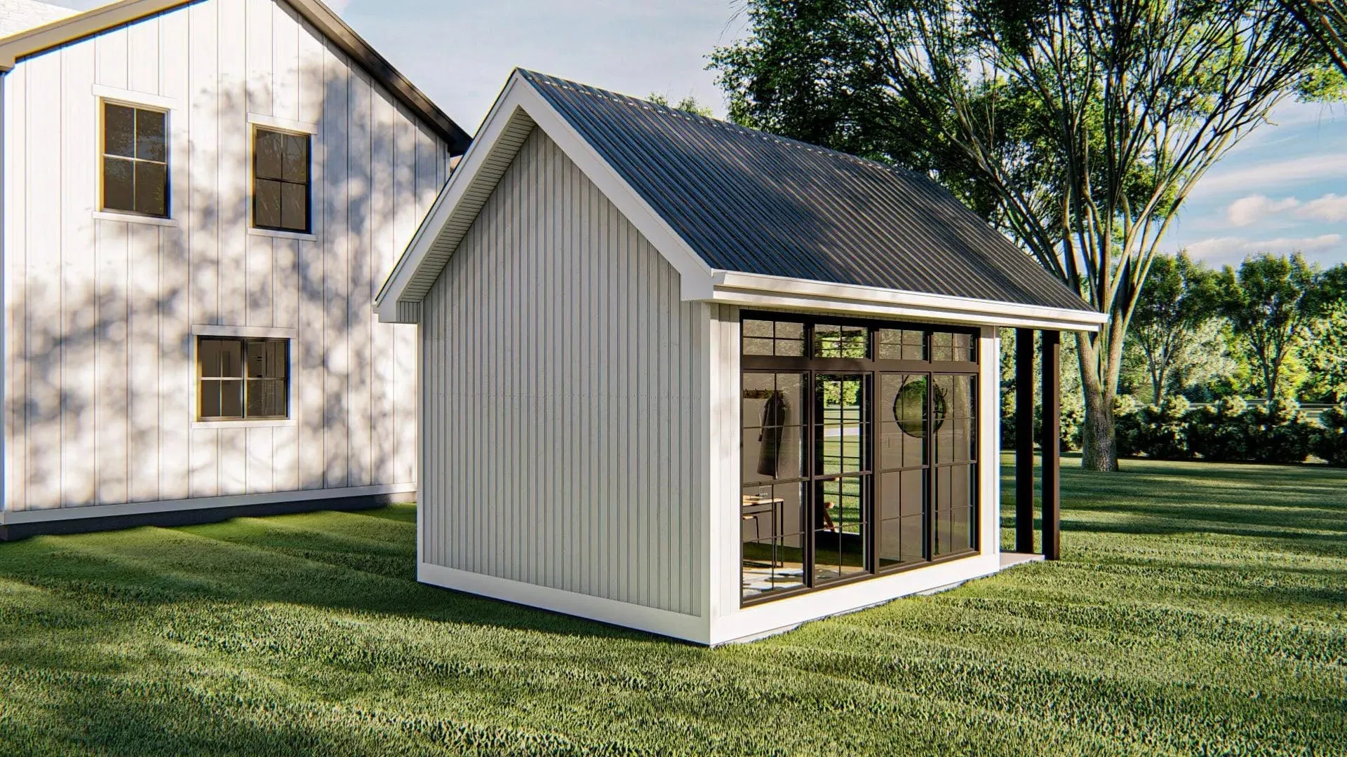 Efficient 172 sq. ft. Home with Covered Porch and Home Office