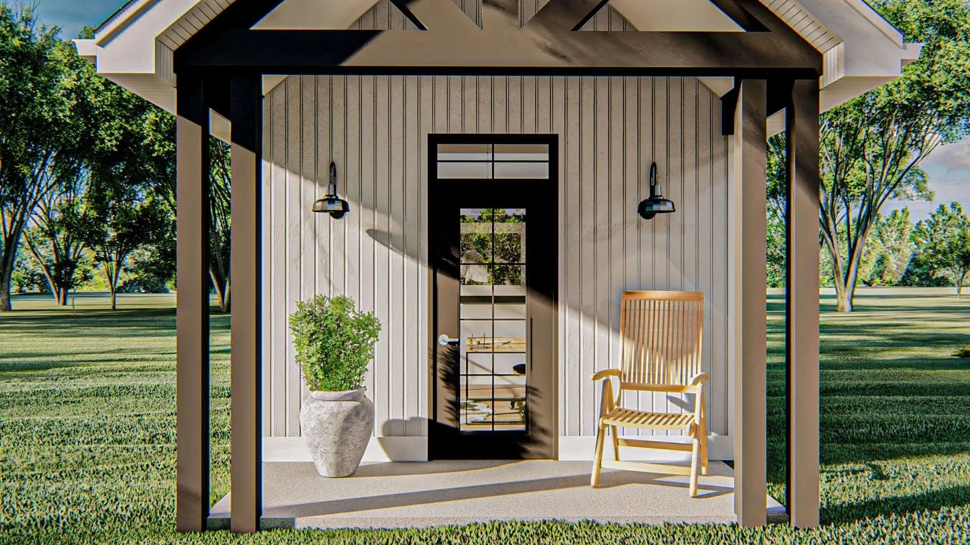 Efficient 172 sq. ft. Home with Covered Porch and Home Office