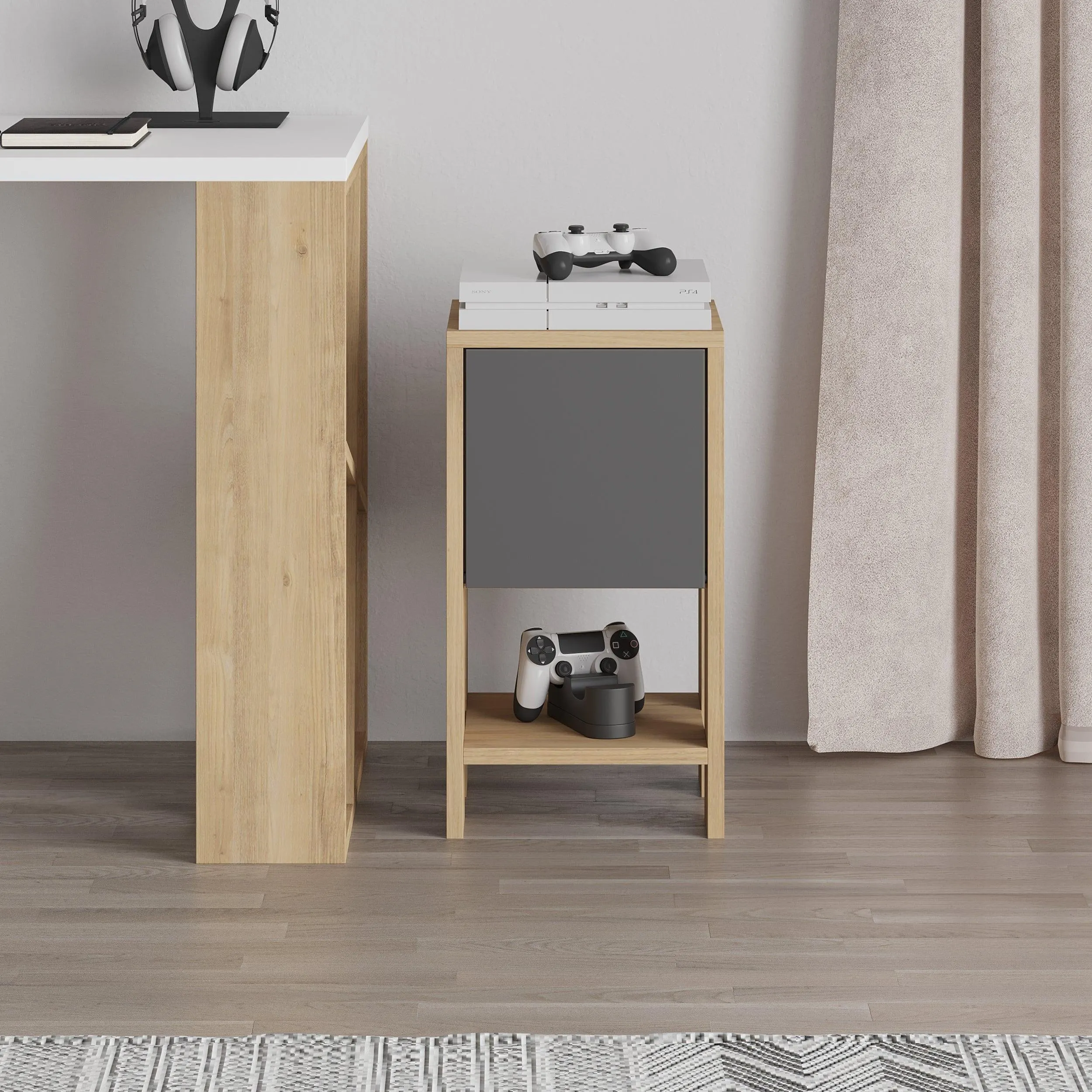 Ema Modern Bedside Table Bedroom Furniture 30cm Width