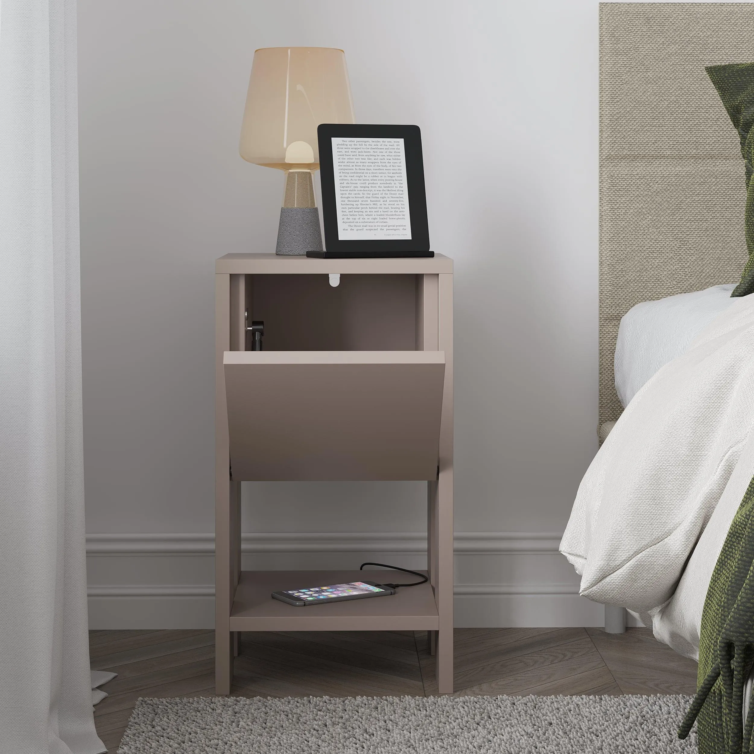 Ema Modern Bedside Table Bedroom Furniture 30cm Width