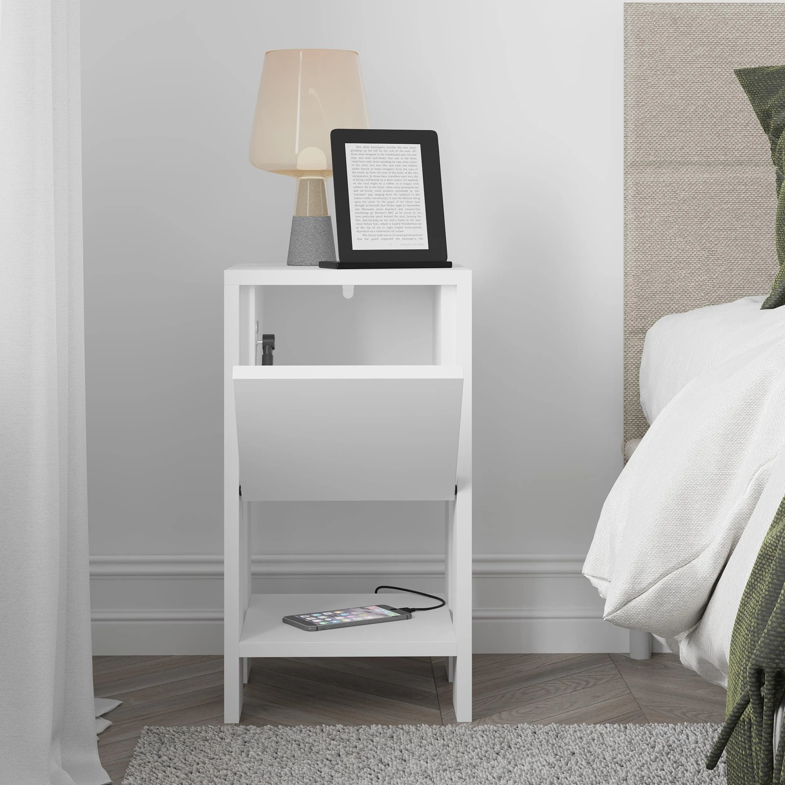 Ema Modern Bedside Table Bedroom Furniture 30cm Width