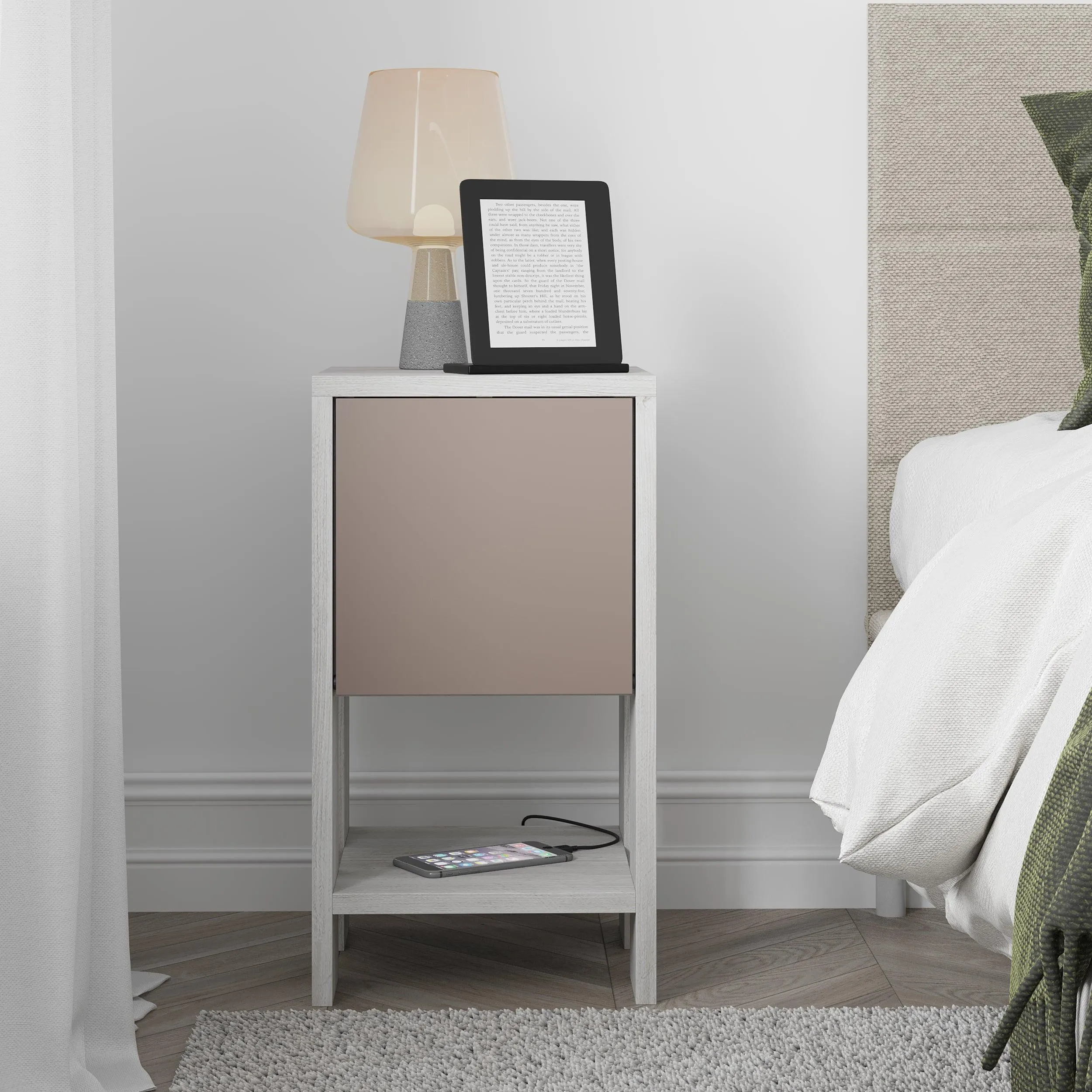 Ema Modern Bedside Table Bedroom Furniture 30cm Width