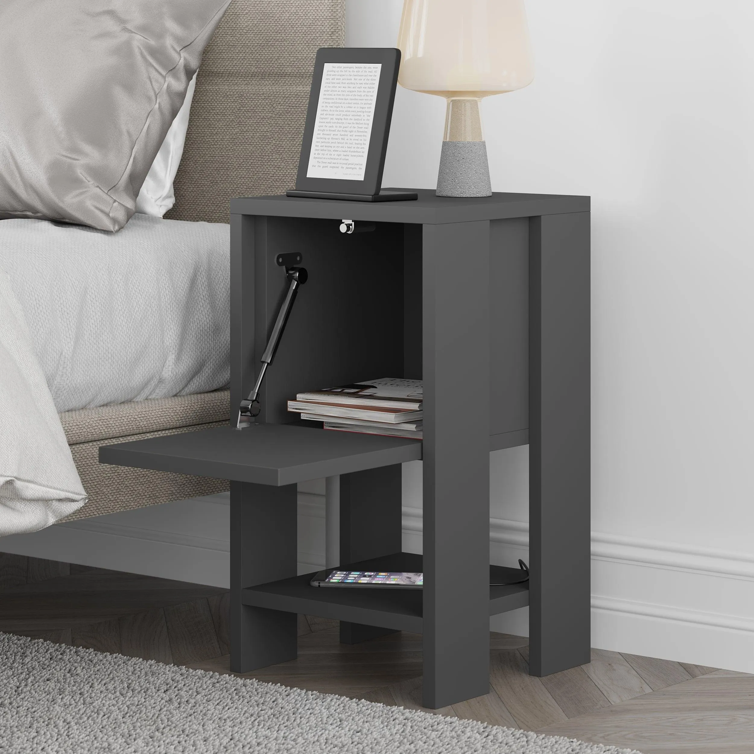 Ema Modern Bedside Table Bedroom Furniture 30cm Width