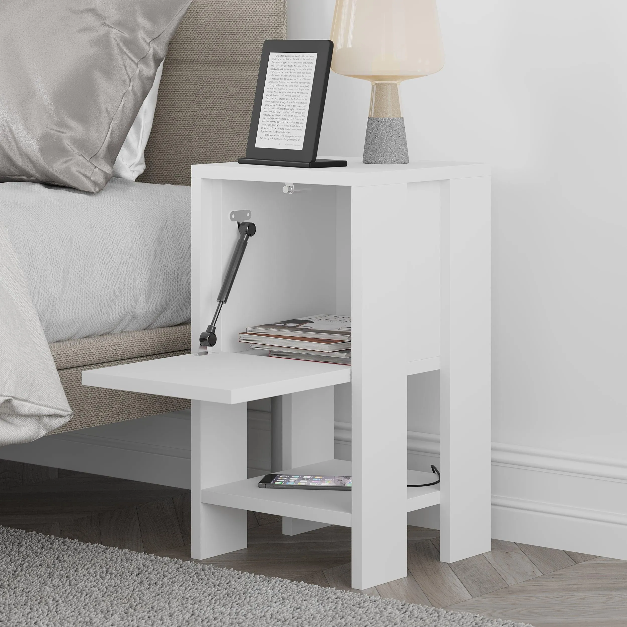 Ema Modern Bedside Table Bedroom Furniture 30cm Width