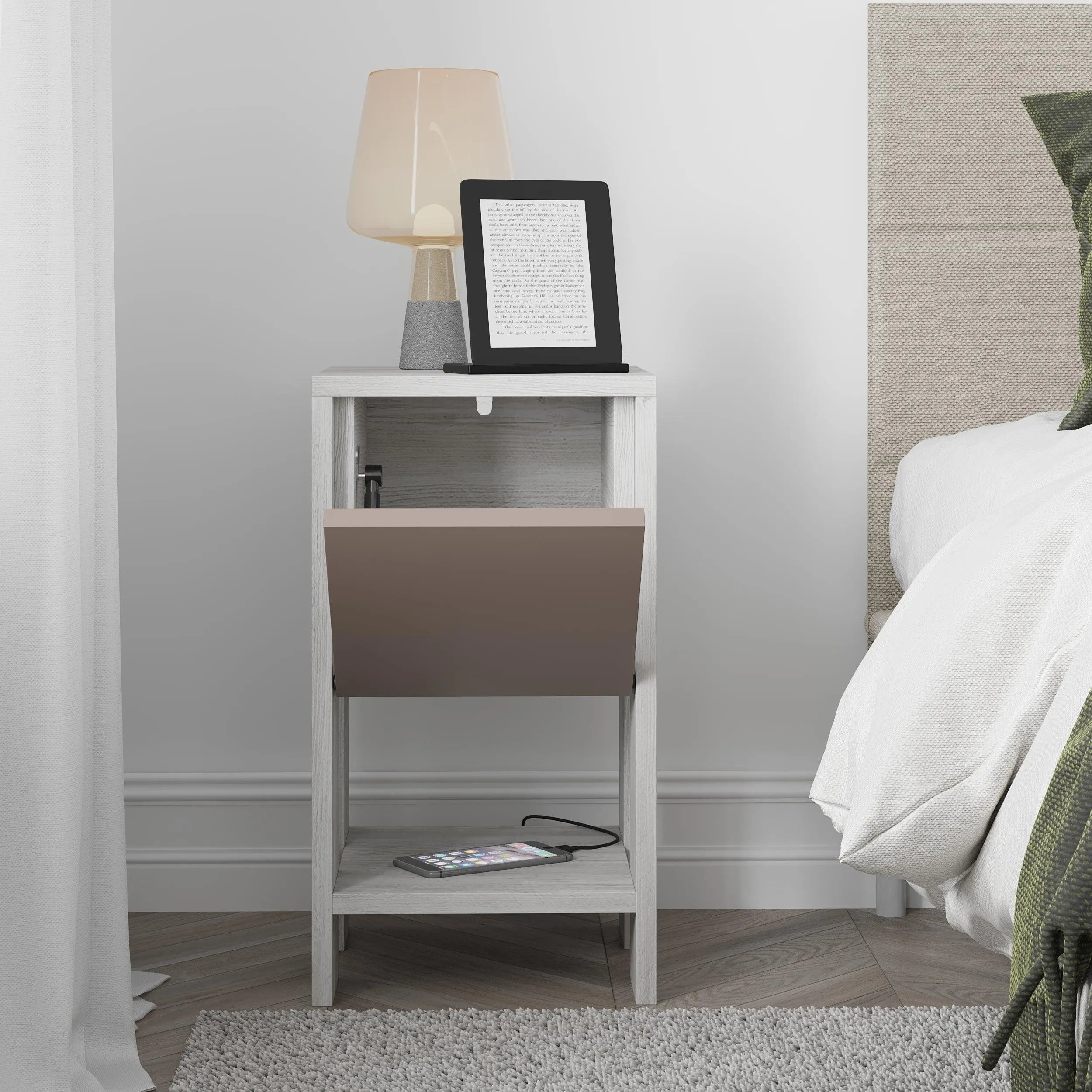 Ema Modern Bedside Table Bedroom Furniture 30cm Width