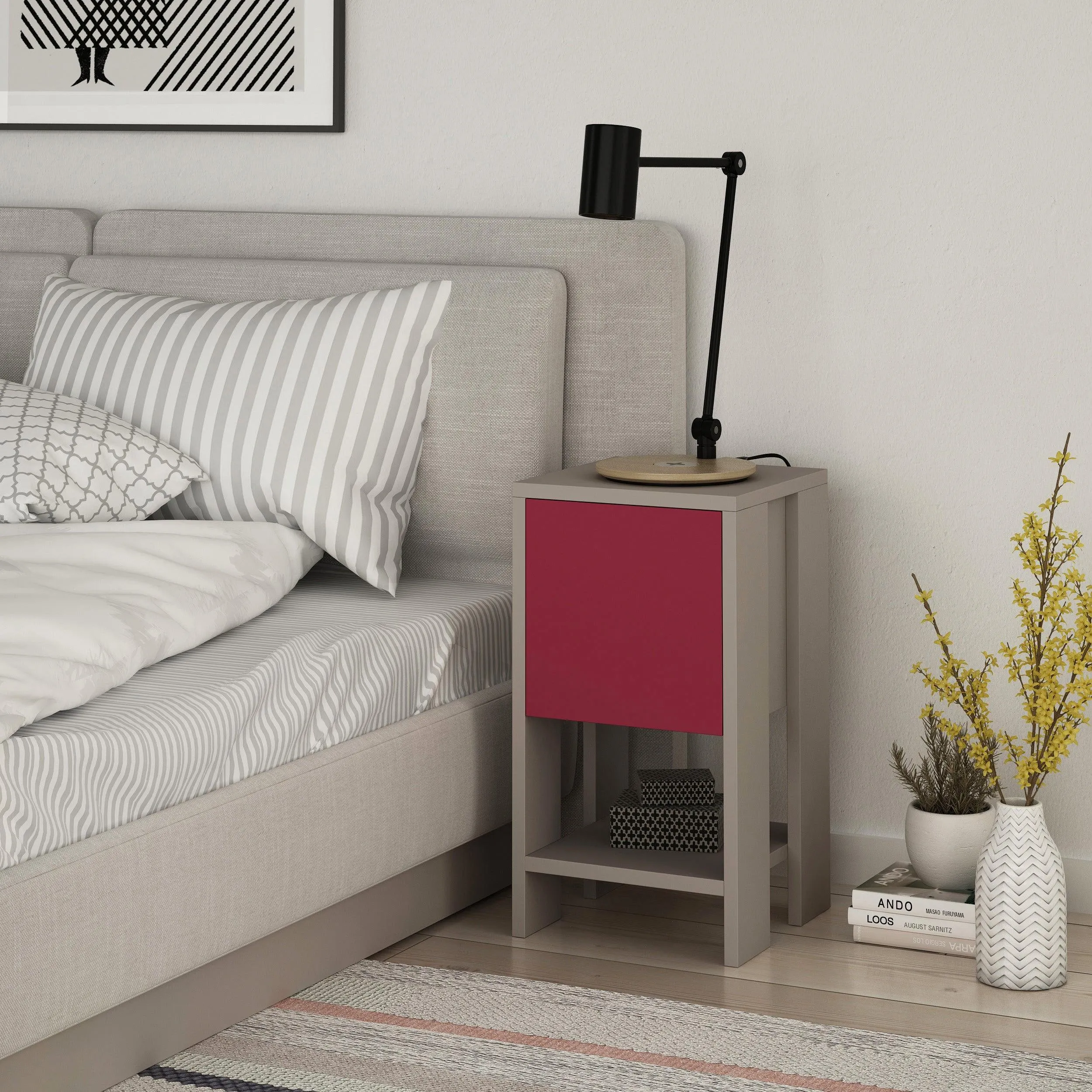 Ema Modern Bedside Table Bedroom Furniture 30cm Width