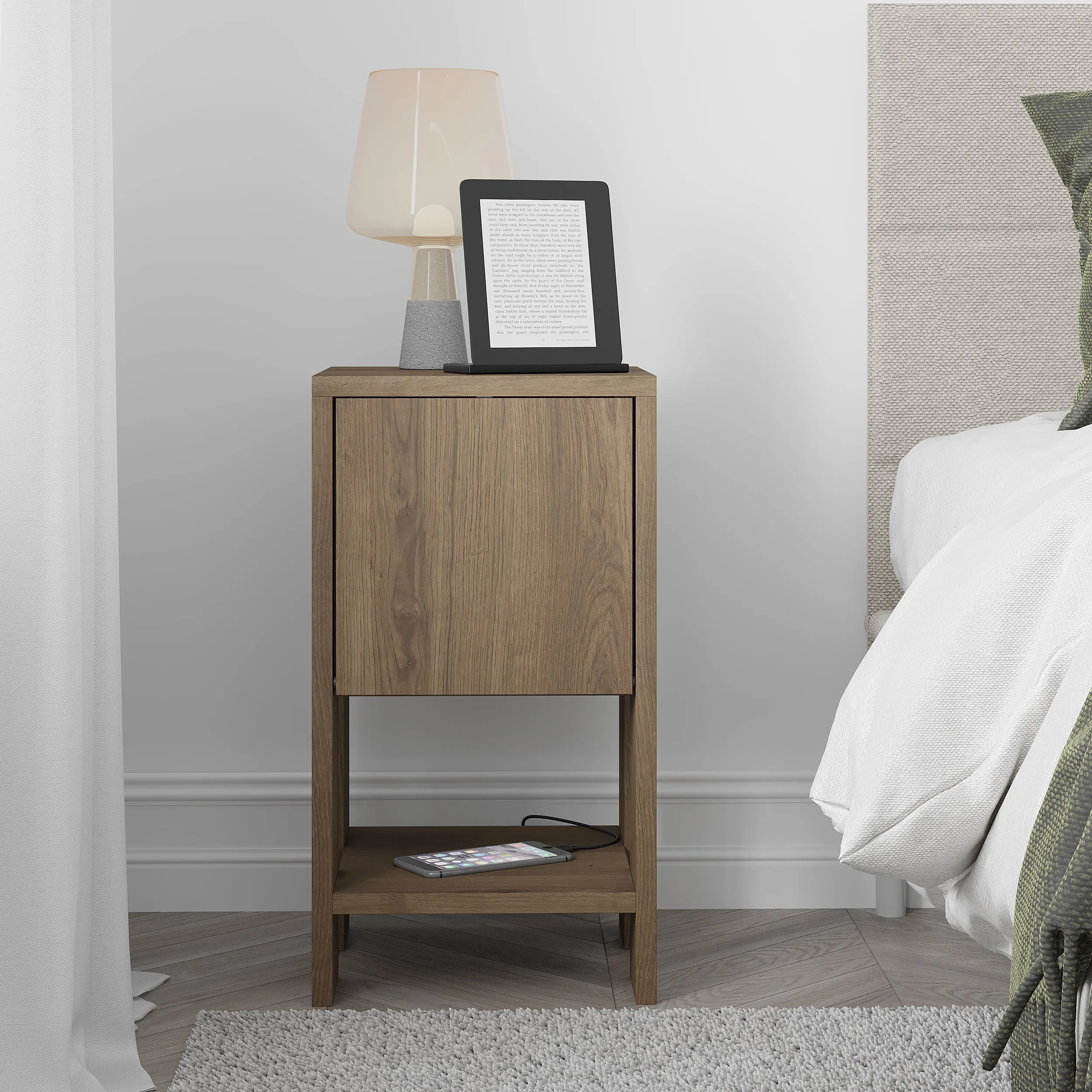 Ema Modern Bedside Table Bedroom Furniture 30cm Width