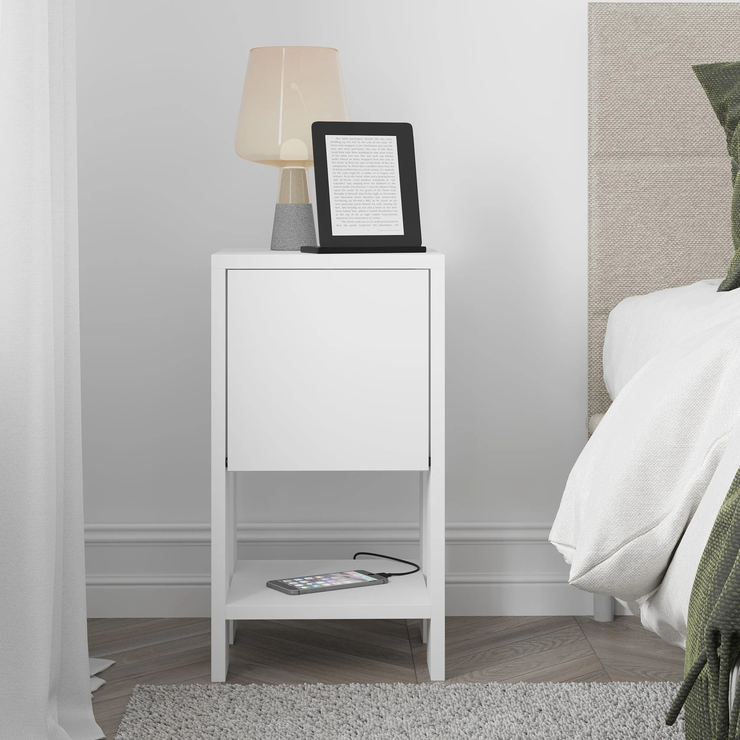 Ema Modern Bedside Table Bedroom Furniture 30cm Width