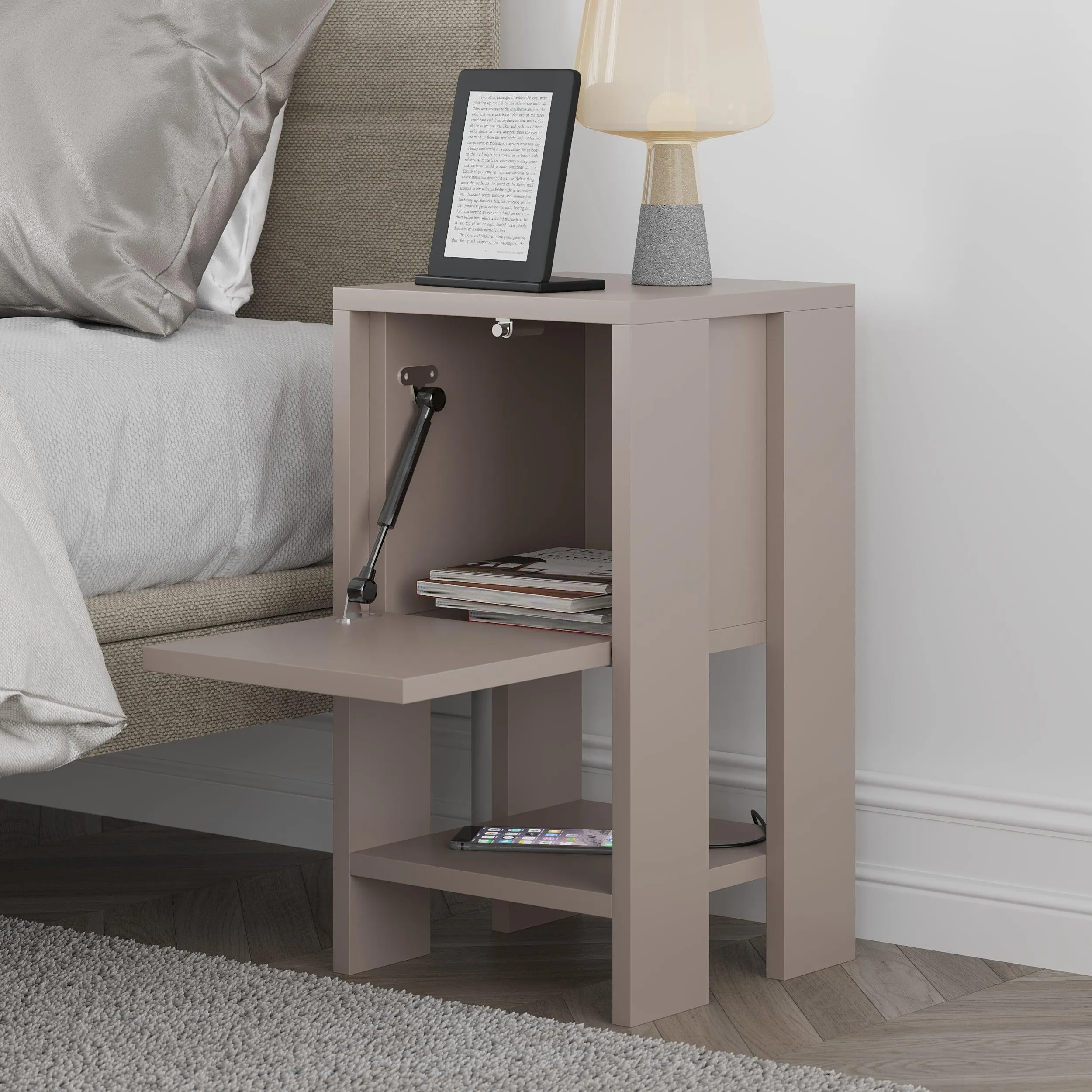 Ema Modern Bedside Table Bedroom Furniture 30cm Width