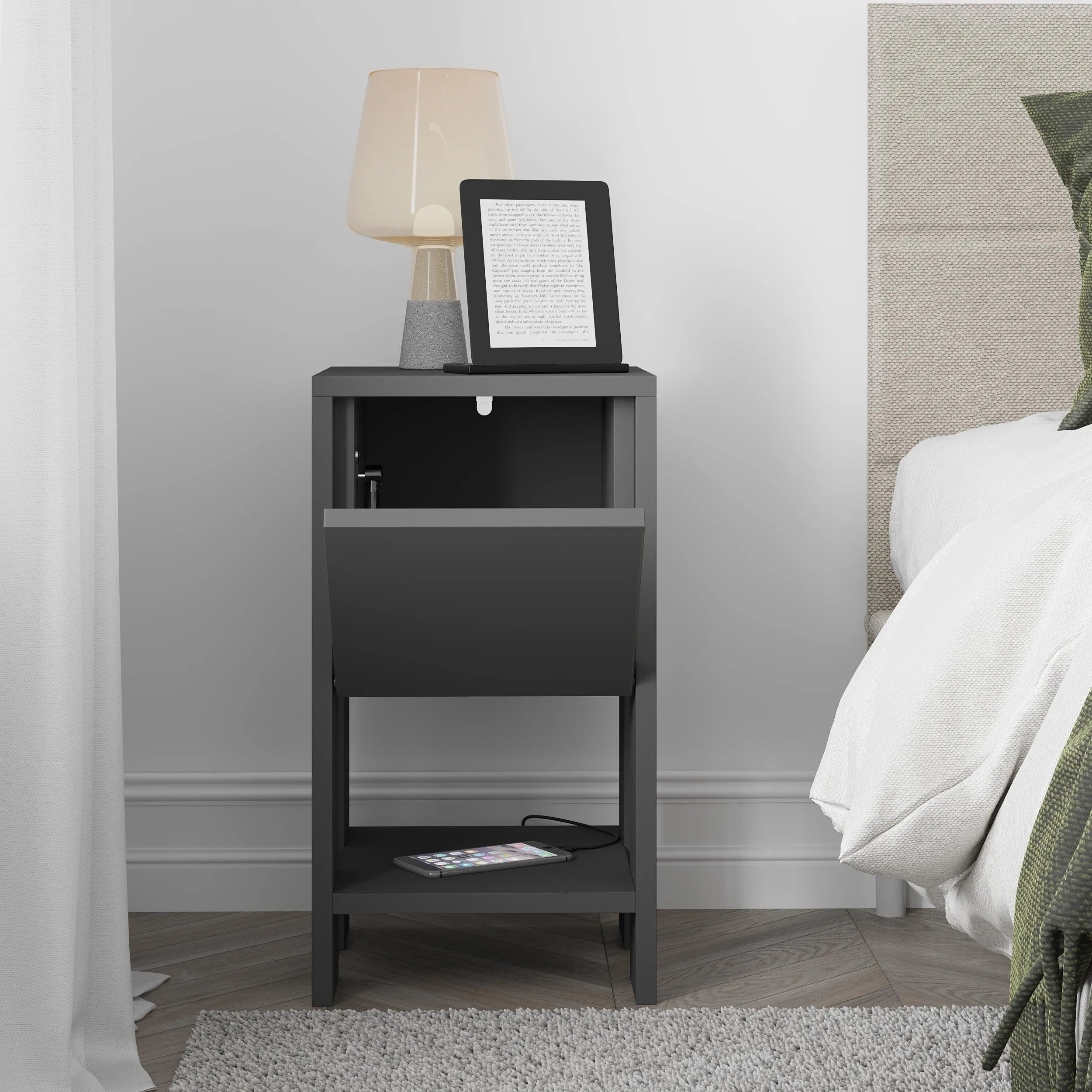 Ema Modern Bedside Table Bedroom Furniture 30cm Width