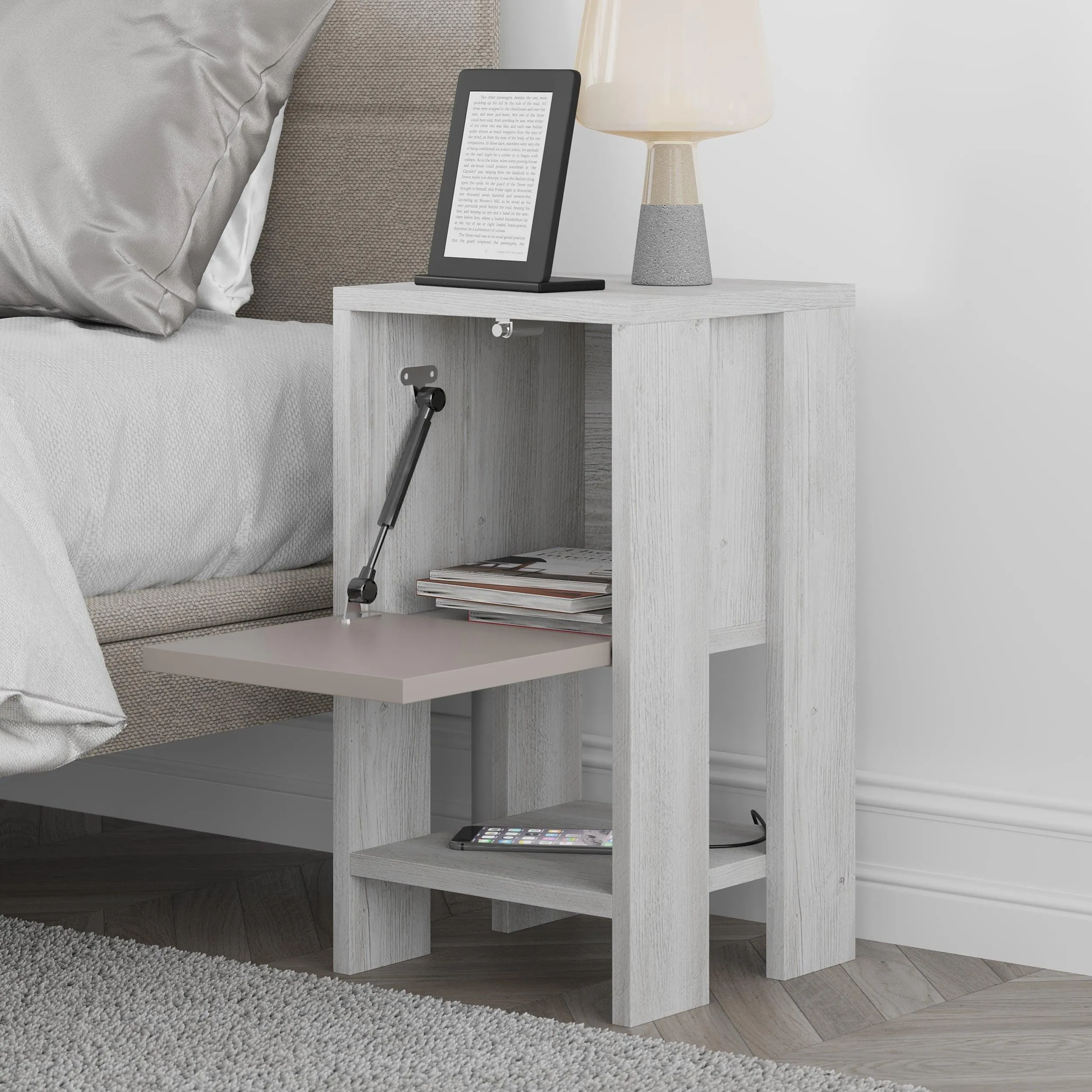 Ema Modern Bedside Table Bedroom Furniture 30cm Width