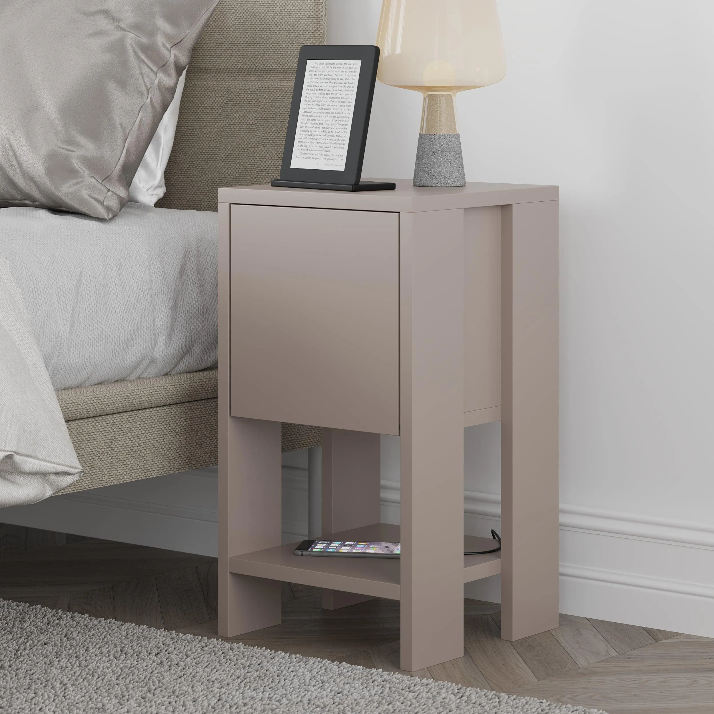 Ema Modern Bedside Table Bedroom Furniture 30cm Width