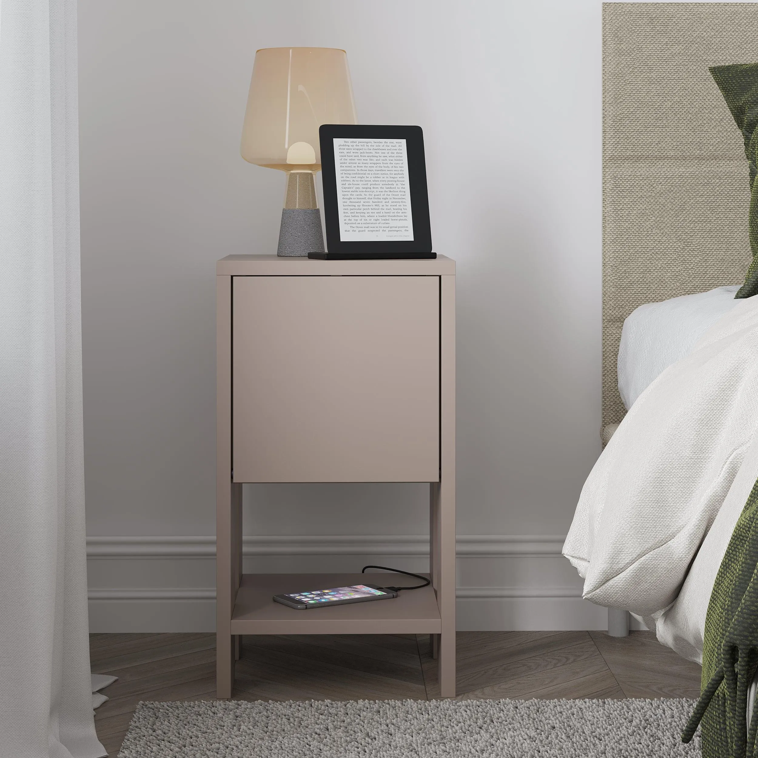 Ema Modern Bedside Table Bedroom Furniture 30cm Width