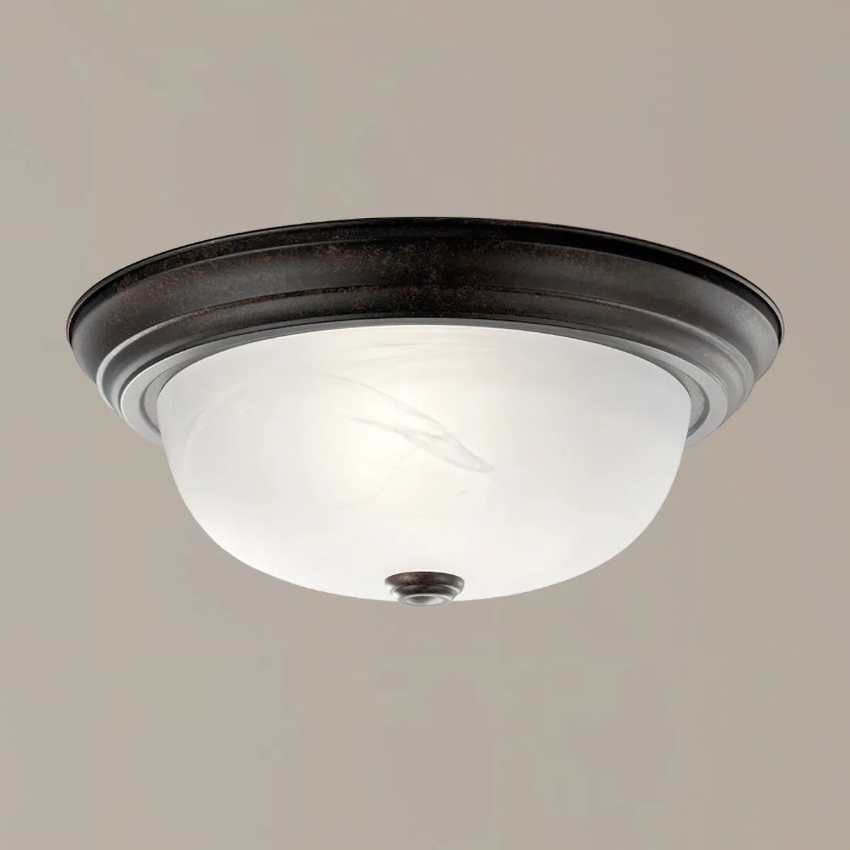 Flush Mount Light 13" 2-Light Bronze finish