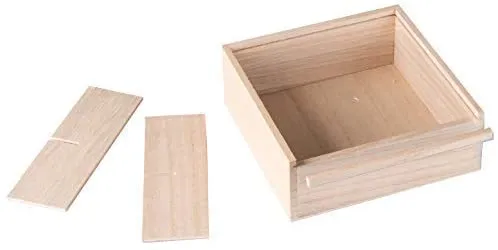 Four Sectional Wooden Box 8 Pack 6"x6"x2.5"