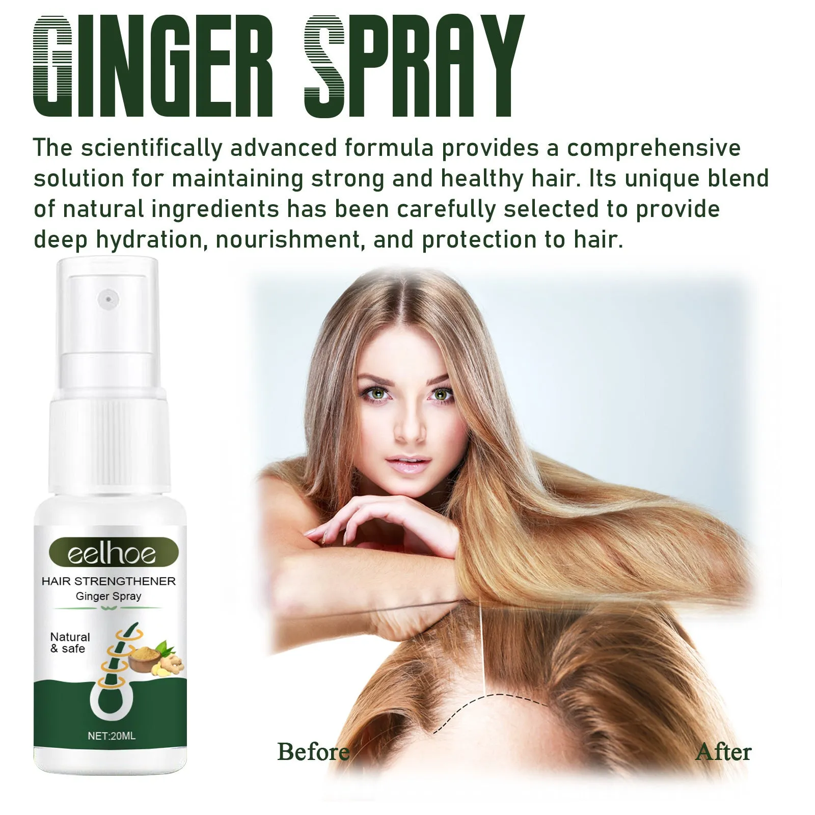 Ginger Dense Hair Spray Nourishing Hair Follicle Anti-hair Loss