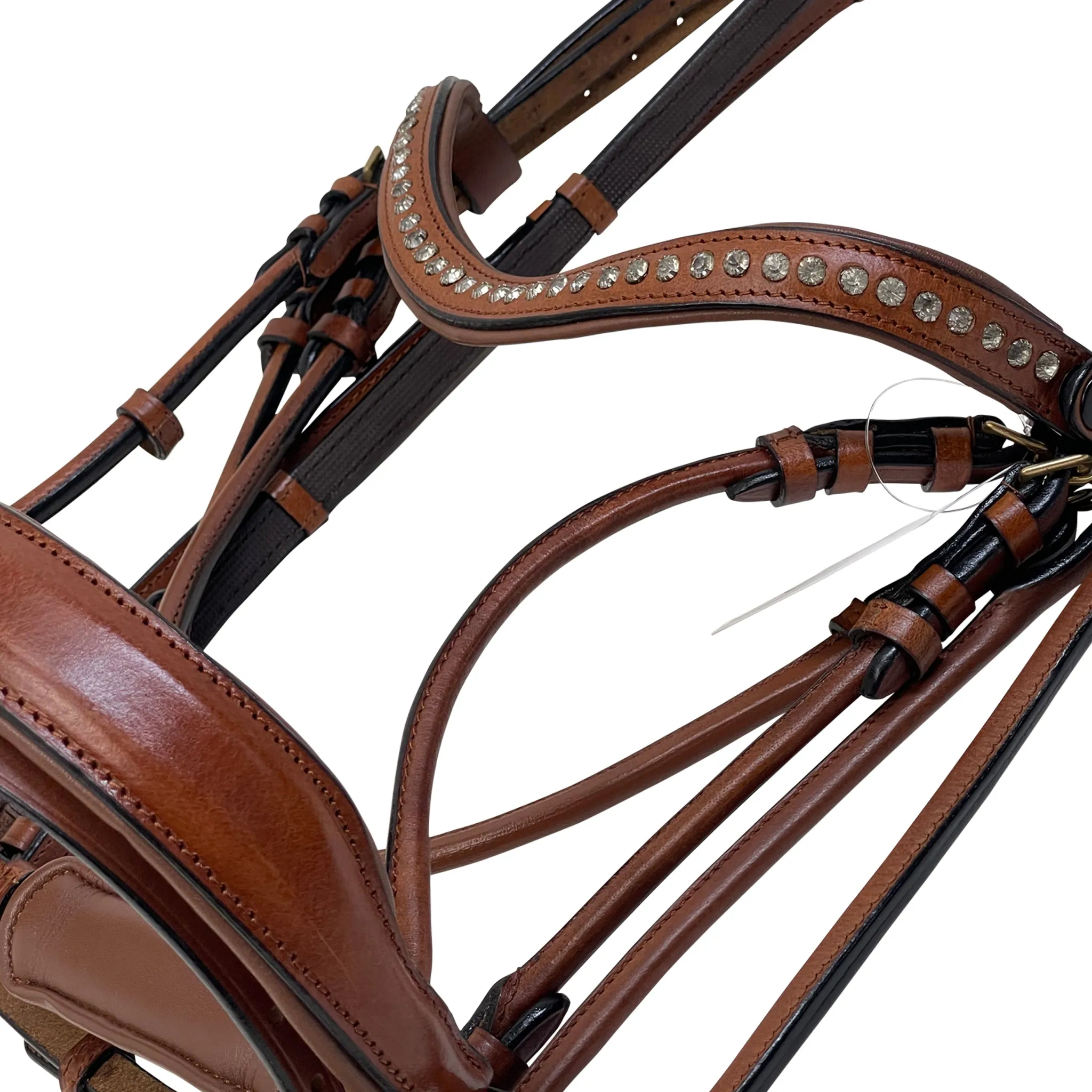 Halter Ego 'Savannah' Rolled Flash Snaffle Bridle in Oil Brown - Oversize