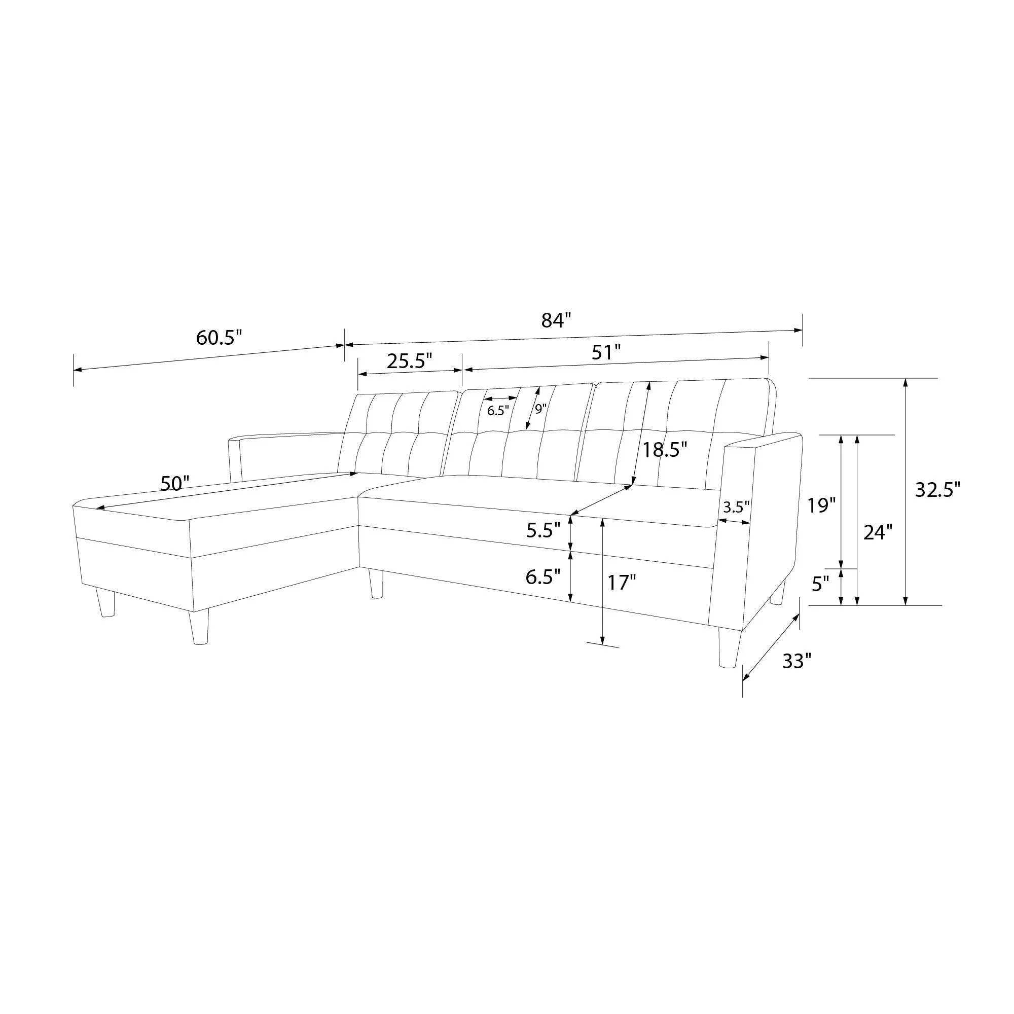 Hartford Reversible Sectional Futon Sofa with Storage