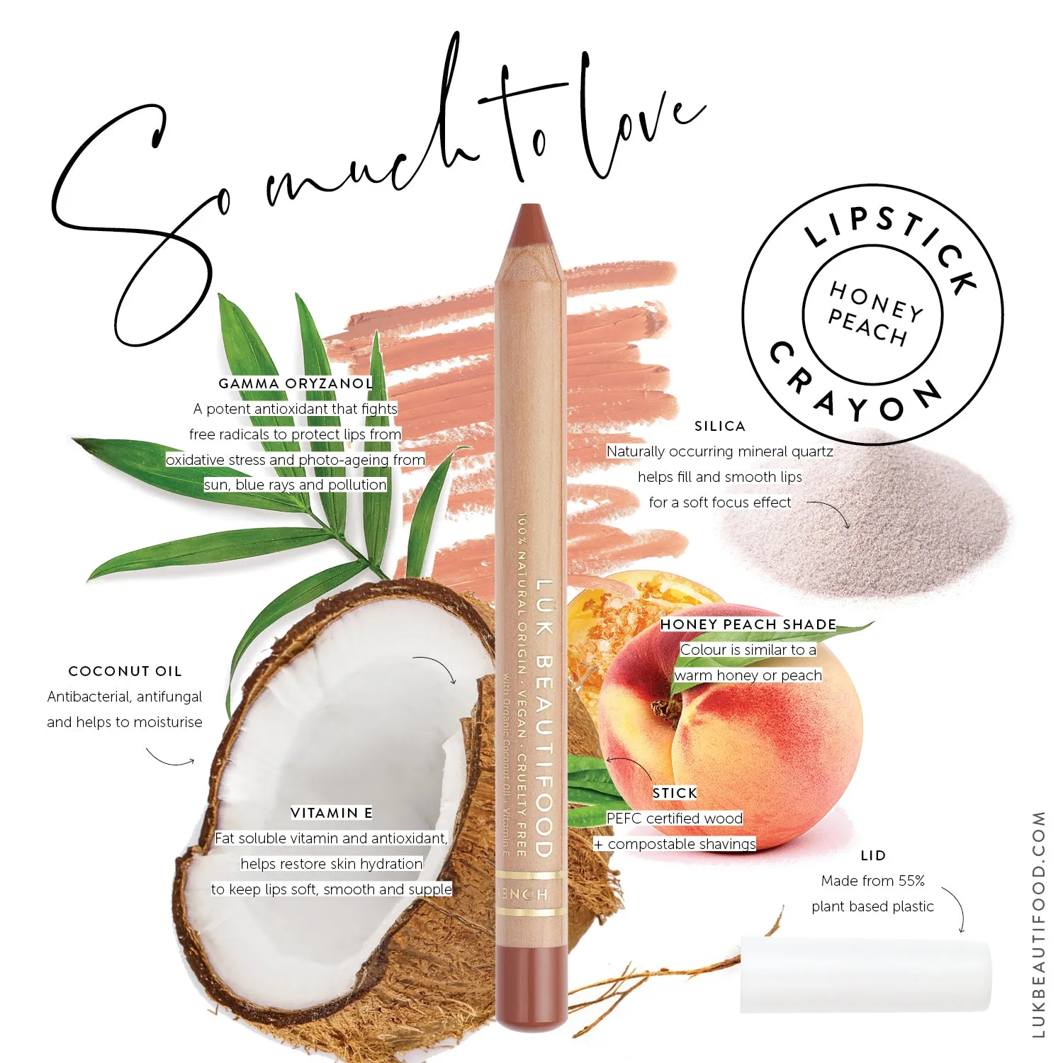 Natural Lipstick Crayon in Honey Peach