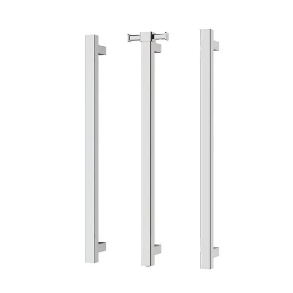 Phoenix Heated Triple Towel Rail Square 600mm - Chrome