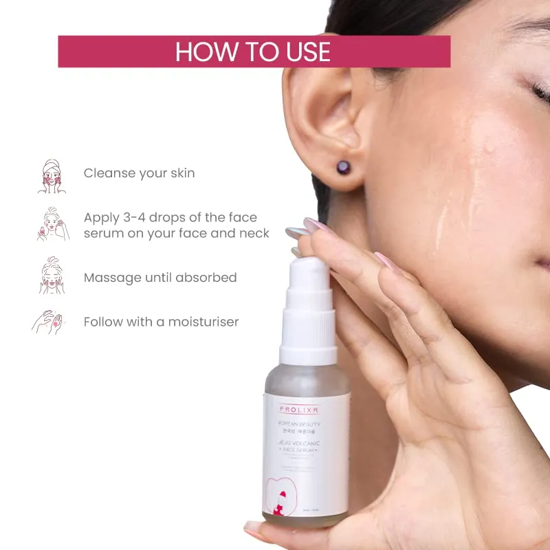 Prolixr Jeju Hyaluronic Acid and Niacinamide Face Serum - Hydrating | Brightening | Pore Tightening | Korean Skincare - 30ml