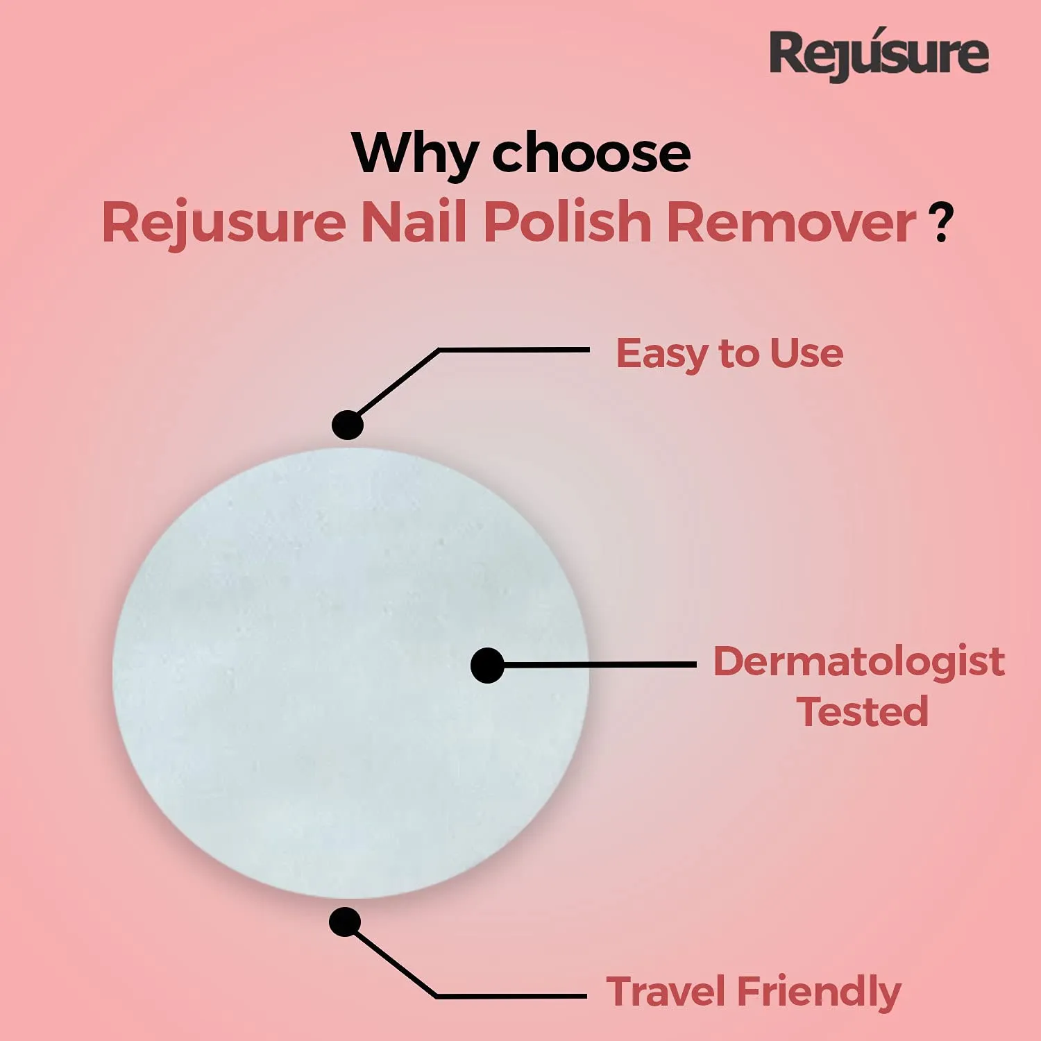 Rejusure Nail Polish Remover Pads Combo - Acetone-Free, Nourished & Moisturizing | Strawberry & Mixed Berries (30 30 Pads)