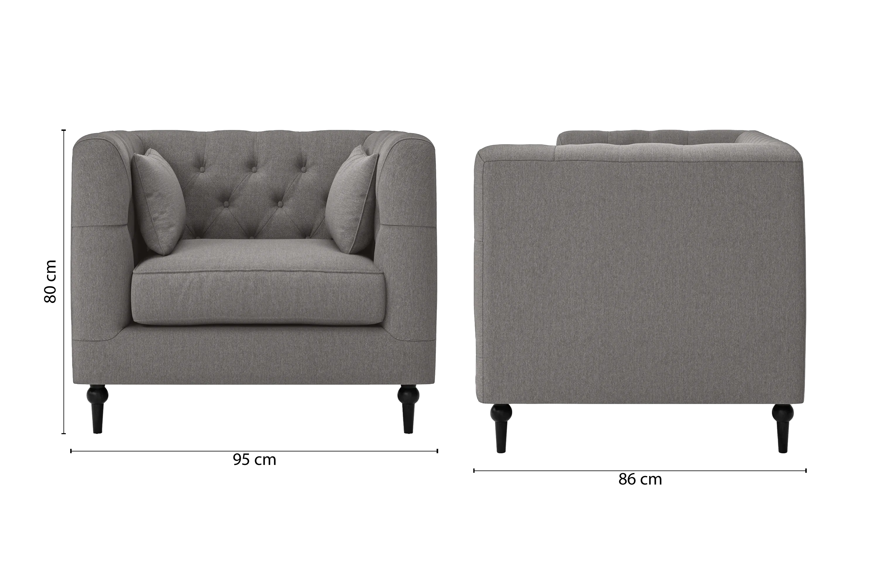 Sanremo Armchair Grey Linen Fabric