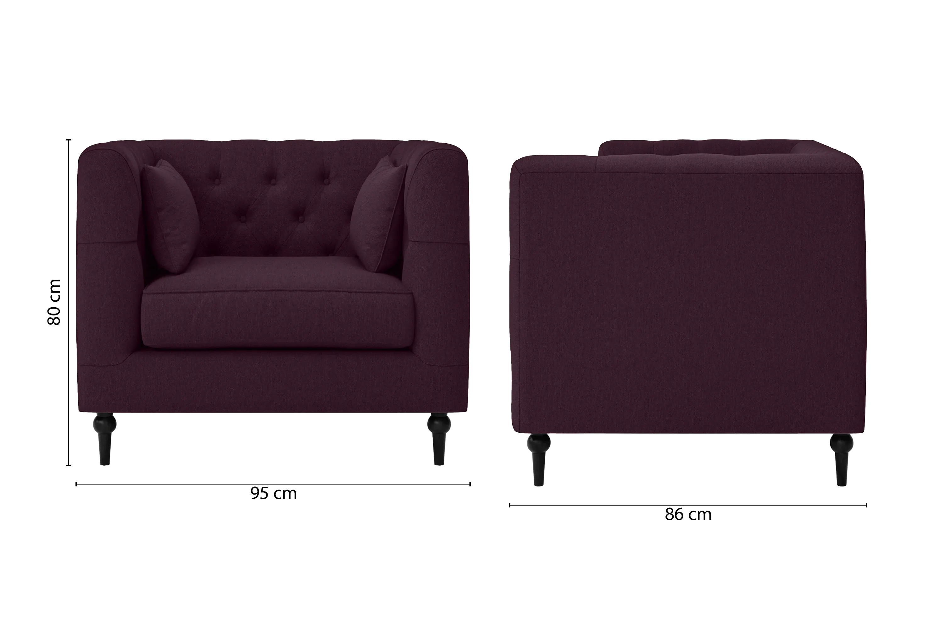 Sanremo Armchair Purple Linen Fabric