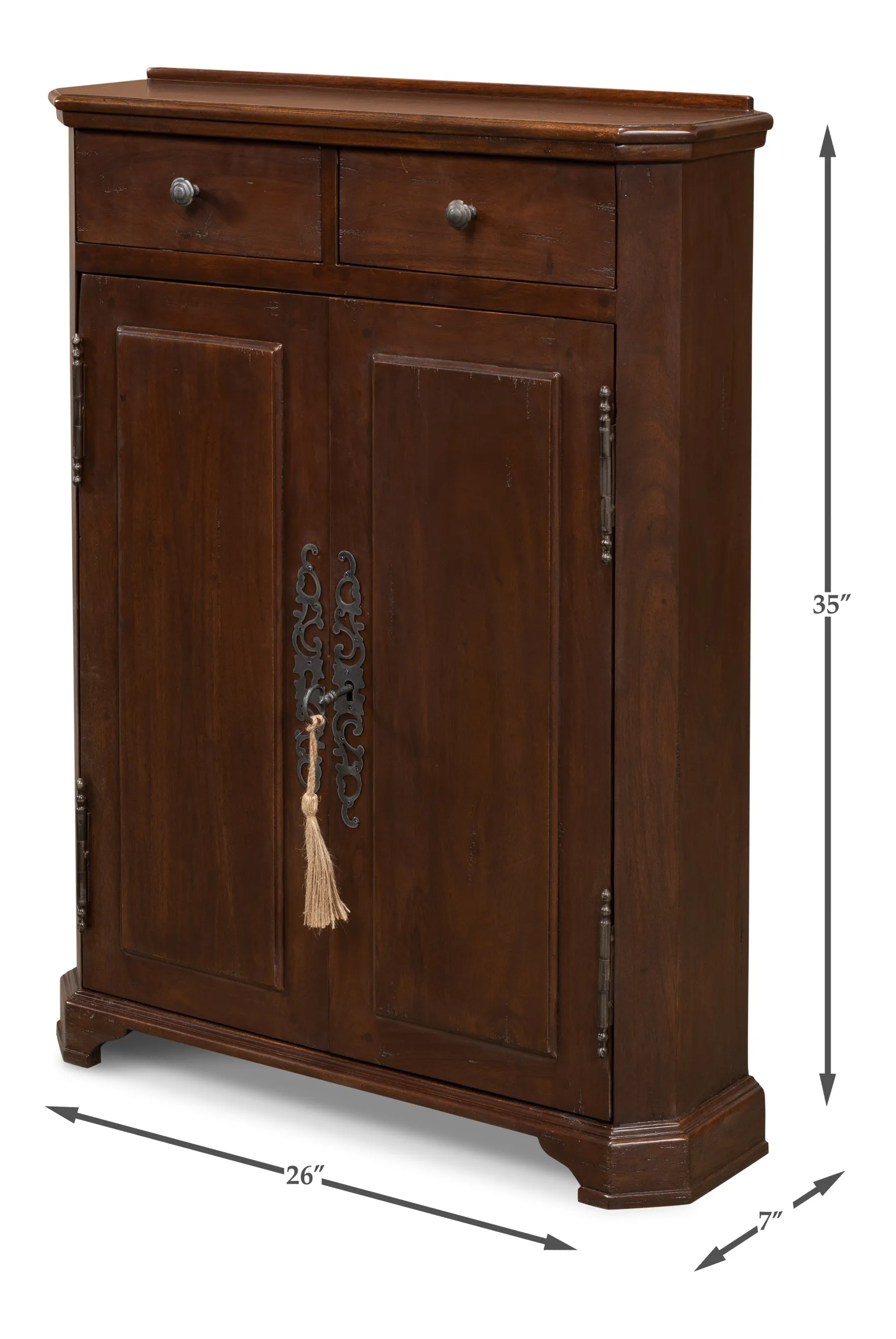 Sarreid - Austrian Hall Cabinet  Walnut - Brown - Traditional