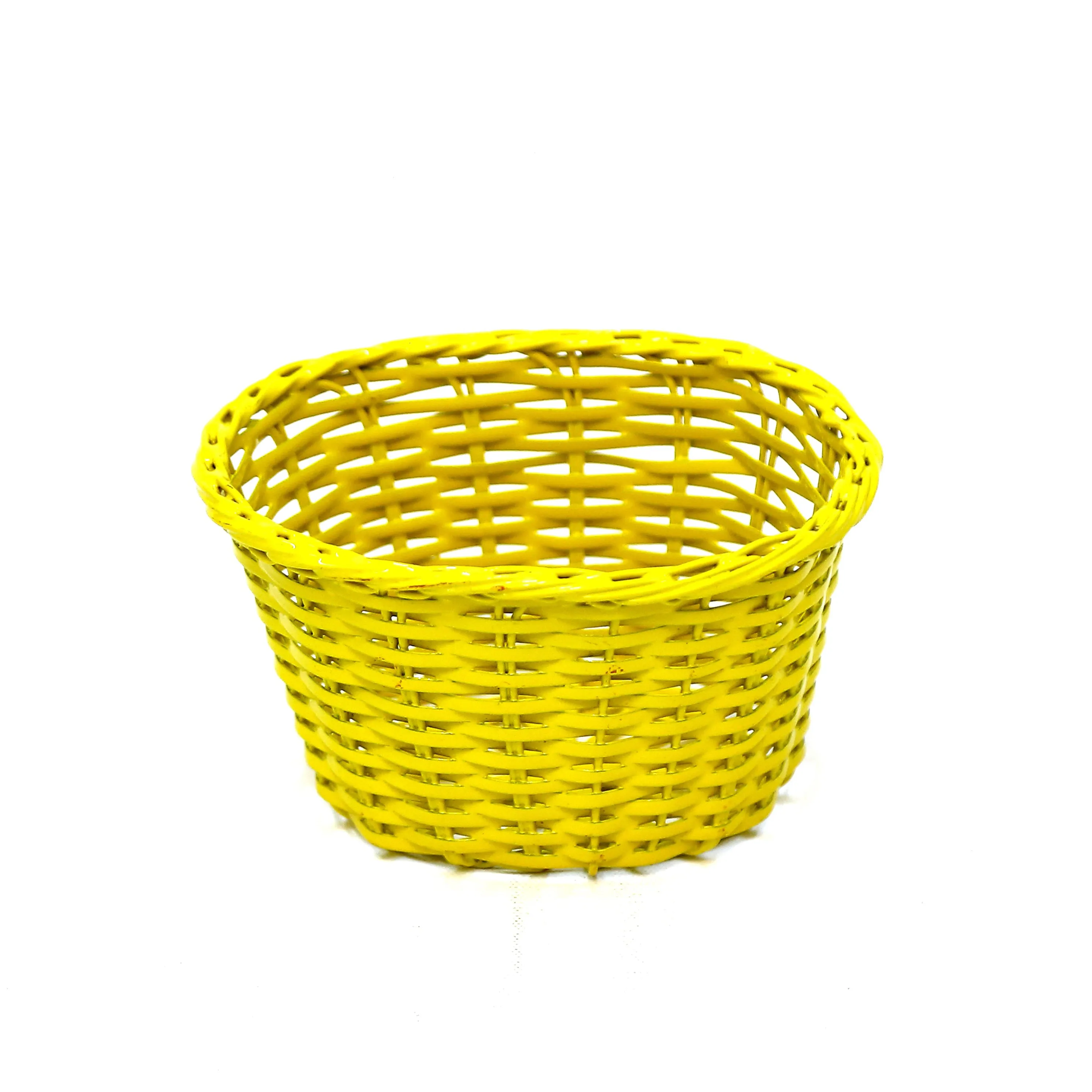 (Set of 3) Yellow Coloured Fruit Crate Metallic Tray Set